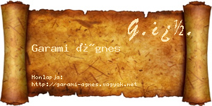 Garami Ágnes névjegykártya